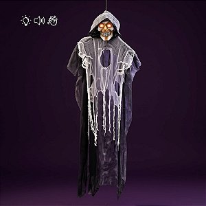 Enfeite Decorativo de Halloween Com Luz e Som - Caveira do Terror - 184cm - 1 unidade - Cromus - Rizzo