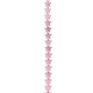 Fio Decorativo Estrela  Rosa - 1,2 cm x 5 m - 1 unidade - Cromus - Rizzo Confeitaria