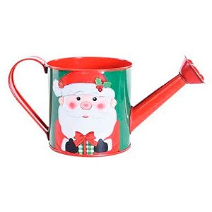 Regador Metálico - Papai Noel - 23 cm x 10 cm - 1 unidade - Cromus - Rizzo Confeitaria
