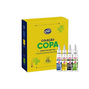 Kit Corante Soft Gel Copa - 4 Cores  - 1 unidade - Mix - Rizzo