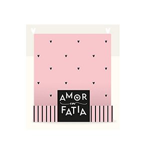 Embalagem Slice Para Fatia de Bolos ou Tortas - Amor em Fatia - Rosa - 5 unidades - Cromus  - Rizzo