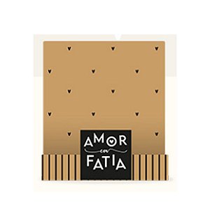 Embalagem Slice Para Fatia de Bolos ou Tortas - Amor em Fatia - Caramelo - 5 unidades - Cromus  - Rizzo