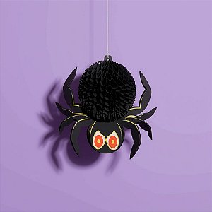 Aranha p/ Pendurar - Enfeite Decorativo - Ref. Nº 01 - 20,5 cm - 1 unidade - Rizzo
