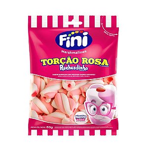 Marshmallow Torção Rosa Recheadinho - 80 g - 1 unidade - Fini - Rizzo