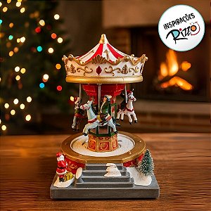 Cenário com Movimento de Carrossel de Trenós - Cromus Natal - 1 unidade - Rizzo