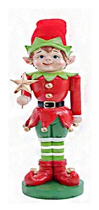 Decoração de Elfo com Estrela Vermelho e Verde - 37,5 Centímetros - Cromus Natal - 1 unidade - Rizzo