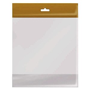Saco c/Furo Ouro - 3 Abas - 15x20 Centímetros  - 100 unidades - Cromus - Rizzo