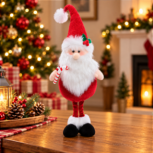 Papai Noel em Pé- Listras Colorida - 47 cm - 1 unidade - Cromus - Rizzo