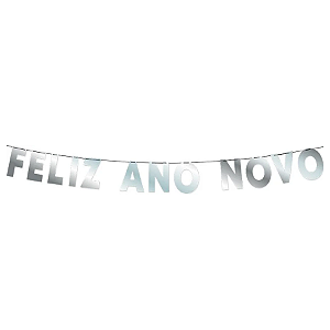 Faixa Feliz Ano Novo - Feliz Ano Novo Prata - 1 unidade - Regina - Rizzo