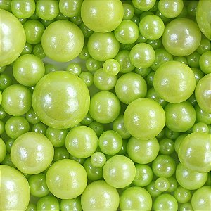 Confeito Sugar Beads Perolizado Verde Sortidos - 1 unidade - Cromus Linha Profissional Allonsy - Rizzo