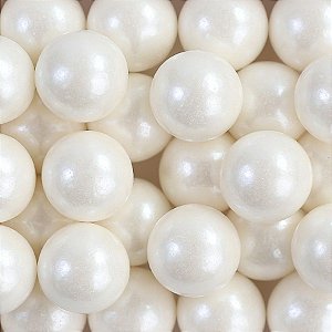Confeito Perolizado Sugar Beads Branco - 14mm - 1 unidade - Cromus Linha Profissional Allonsy - Rizzo