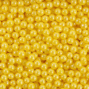 Confeito Sugar Beads Perolizado Amarelo - 4mm - 1 unidade - Cromus - Riz