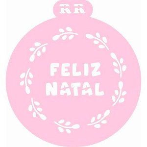 Stencil Redondo para Bolos - Feliz Natal - Ref. 3017 - 1 unidade - RR CORTADORES - Rizzo