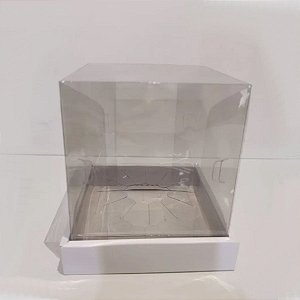 Caixa Gourmet Para Doce Com Borda Branca  - 5 unidades - Crystal Forming - Rizzo Confeitaria