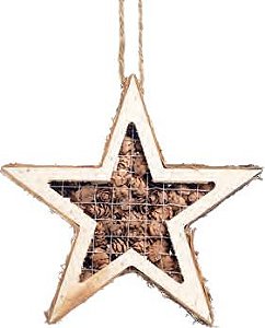 Estrelas de Pinhas Decorativa Marrom - Tamanho P - Cromus Natal - 1 unidade - Rizzo