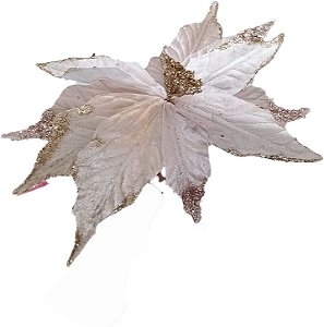 Galho Pick Poinsétia - Nudê Cabo Médio - Cromus Natal - 1 unidade - Rizzo