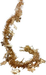 Festão Floco de Neve Dourado - 1 unidade - Rizzo