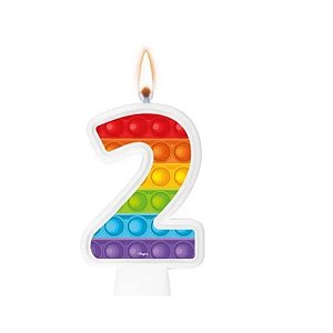 Vela Numeral Pop It Numero 2 - 1 unidade - Regina - Rizzo Confeitaria