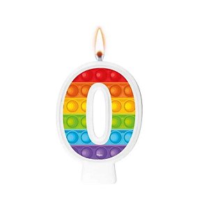 Vela Numeral Pop It Numero 0 - 1 unidade - Regina - Rizzo Confeitaria