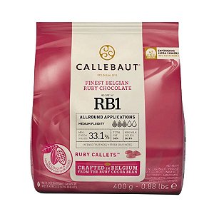 Chocolate Belga - Callets Ruby - 400g - 1 unidade - Callebaut - Rizzo