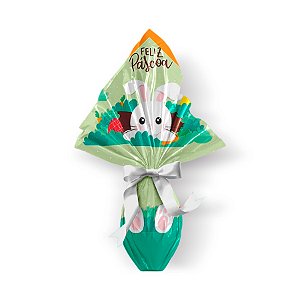 Saco Express 44x44cm para Ovos de 500g a 750g - Coelho na Toca - 5 unidades - Cromus Páscoa - Rizzo