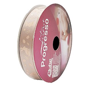 Fita de Cetim 15mm x 10m Coelhos de Páscoa - Rose Gold ECF003H Cor 450 - 1 unidade - Fitas Progresso - Rizzo