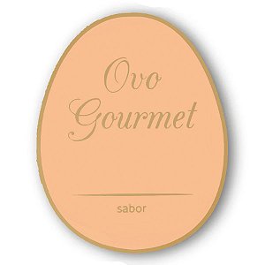 Adesivo "Ovo Gourmet nude" - Ref.2144 - Hot Stamping - Dourado - 30 unidades - Stickr - Rizzo