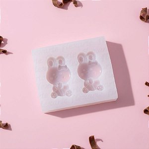 Molde de silicone Dupla de Coelhos com Flor e Laço Ref. 821 - 1 unidade - FlexArte - Rizzo