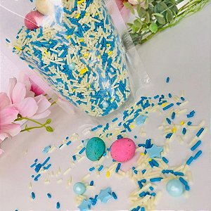 Confeito Decorativo - Fairy Sprinkles - Azul - Sortido - 250g - 1 unidade - Rizzo