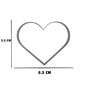 Cortador Aro Coração 6,5x5,5x4cmcm - Ref. 2039 - 1 unidade - RR Cortadores - Rizzo