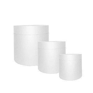 Caixa Redonda Cartonada para Box de Luxo Branco - 1 unidade - Rizzo