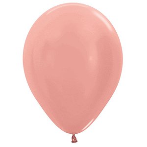 Balão de Festa Latéx Metal -  Rose Gold (Cor:568) -  Sempertex - Rizzo