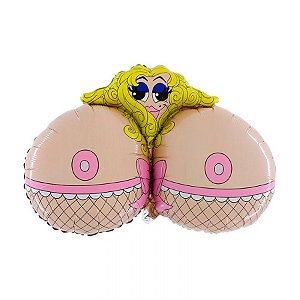 Balão de Festa Metalizado 34" 86cm Erótico - MR. BOOBIES - 1 unidade - Flexmetal - Rizzo