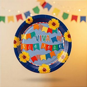 Prato de Papel Redondo - Noite de São João - 18,5cm - 8 unidades - Cromus - Rizzo