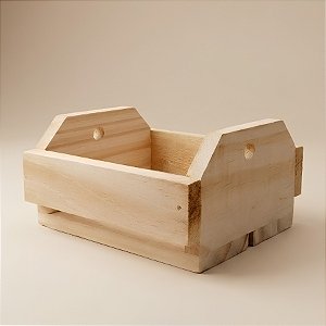 Caixote de Madeira Crua 12x12x7cm - 01 Unidade - Rizzo
