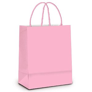 Sacola de Papel P 21,5x15x8cm - Rosa Bebê - 10 unidades - Cromus - Rizzo