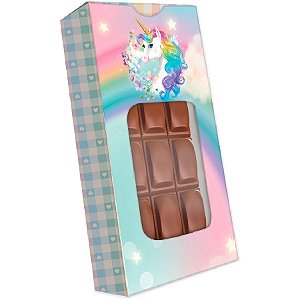 Caixa para Tablete de Chocolate - Unicórnios - 10 unidades - Festcolor - Rizzo