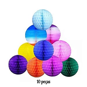 Kit Globos de Papel Seda Sortido 34cm - 10 Peças - 1 unidade - Girotoy - Rizzo