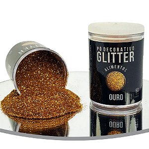 Pó Decorativo Glitter Ouro Para Alimentos 5g - 01 Unidade - Sonho Fino - Rizzo