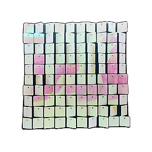 Painel Metalizado Shimmer Wall Branco Nacarado Rosa Claro - 30x30cm - 1 unidade - Rizzo