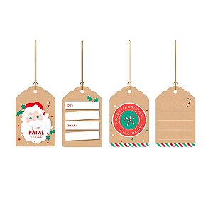 Tag Decorativa de Natal - Polo Norte - 12 unidades - Cromus - Rizzo