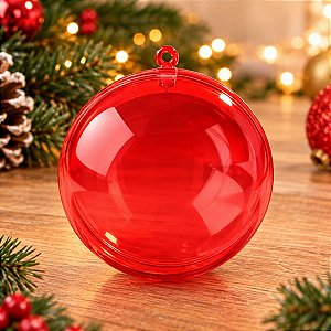 Bola de Acrílico Vermelho - 15cm - 1 unidade - Rizzo