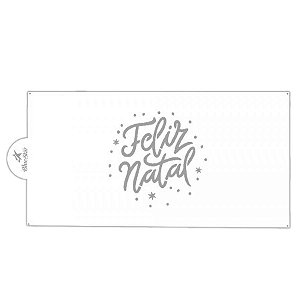 Stencil Feliz Natal - 34cm - 1 unidade - BlueStar - Rizzo