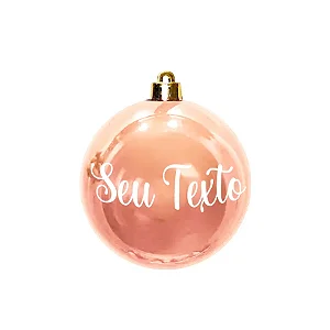 Bola de Natal Personalizada - Rose Gold Perolado - 1 unidade - Rizzo Personalizado