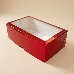 Caixa com Visor S27 (15cmx20cmx6cm) - Vermelho - 10 unidades - ASSK - Rizzo