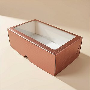 Caixa com Visor S27 (15cmx20cmx6cm) - Rose - 10 unidades - ASSK - Rizzo