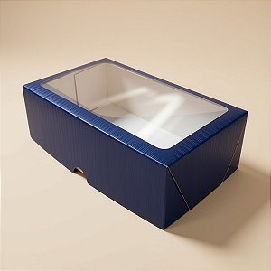 Caixa com Visor S27 (15cmx20cmx6cm) - Azul Escuro - 10 unidades - ASSK - Rizzo