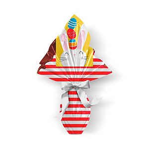 Saco Express 39x39cm para Ovos de 350g a 500g - Páscoa Adoleta Vermelho - 25 unidades - Cromus - Rizzo