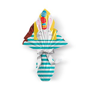 Saco Express 39x39cm para Ovos de 350g a 500g - Páscoa Adoleta Azul - 25 unidades - Cromus - Rizzo