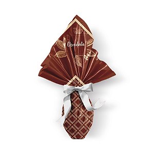Saco Express 44x44cm para Ovos de 500g a 750g - Douce Cacau Marrom - 25 unidades - Cromus - Rizzo